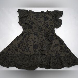 Cat & Jack Dress Flower Olive Green